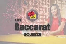 Baccarat Squeeze by Evolution, showcased at wolfy-casino-be.com – game logo
